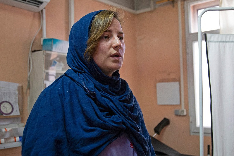 Argentinian gynecologist Tania Allekotte at the MSF-run maternity hospital in Khost, Afghanistan, December 8, 2023. PHOTO: AFP