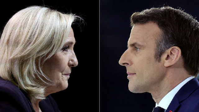 a combination picture shows portraits of the two candidates running for the second round in the 2022 french presidential election marine le pen leader of french far right national rally rassemblement national party and french president emmanuel macron candidate for his re election photo reuters a combination picture shows portraits of the two candidates running for the second round in the 2022 french presidential election marine le pen leader of french far right national rally rassemblement national party and french president emmanuel macron candidate for his re election photo reuters