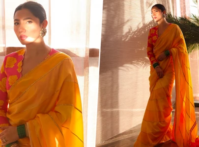 a literal ray of sunshine here s how you can get mahira khan s vibrant saree look