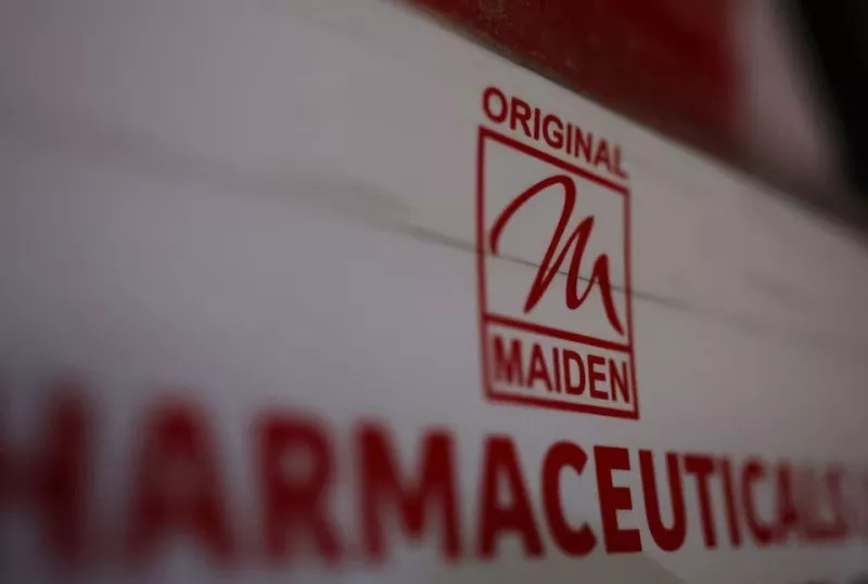 logo of the maiden pharmaceuticals ltd company is seen on a board outside their office in new delhi india october 6 2022 photo reuters logo of the maiden pharmaceuticals ltd company is seen on a board outside their office in new delhi india october 6 2022 photo reuters