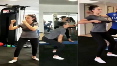 watch esra bilgic sweats it out in the gym watch esra bilgic sweats it out in the gym