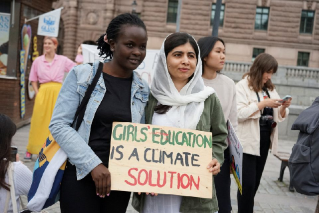 nobel peace prize winner malala yousafzai attends a fridays for future protest in stockholm sweden june 10 2022 photo reuters nobel peace prize winner malala yousafzai attends a fridays for future protest in stockholm sweden june 10 2022 photo reuters