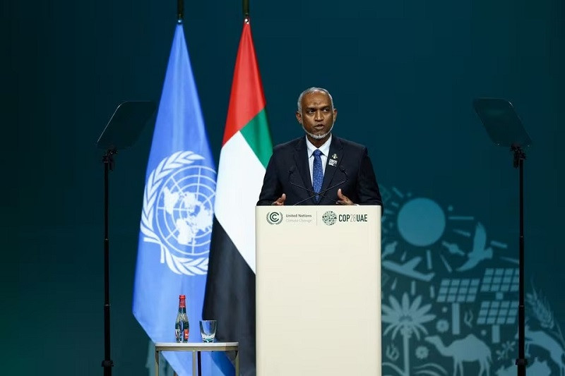 president of the maldives mohamed muizzu at cop28 in dubai united arab emirates december 1 2023 photo reuters