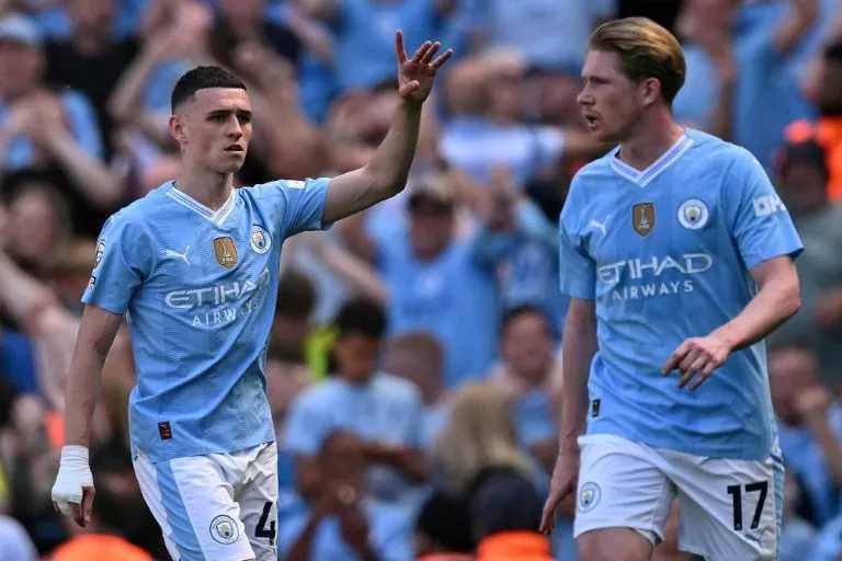 on the way manchester city s phil foden celebrates his second goal against west ham at the etihad oli scarff on the way manchester city s phil foden celebrates his second goal against west ham at the etihad oli scarff