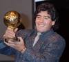 maradona received with the golden ball award in paris after the 1986 world cup photo afp