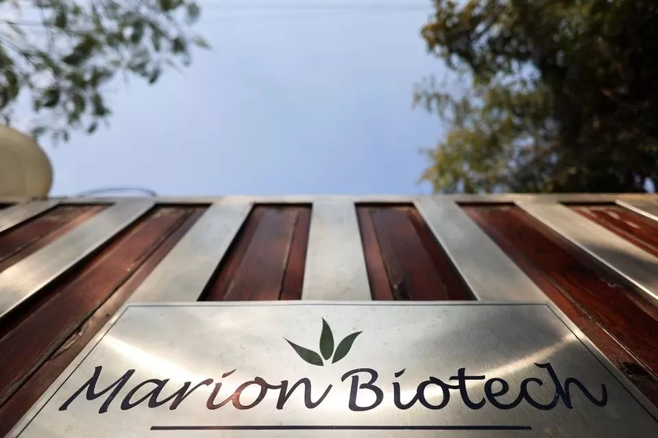 logo of marion biotech a healthcare and pharmaceutical company is seen on a gate outside their office in noida india december 29 2022 photo reuters logo of marion biotech a healthcare and pharmaceutical company is seen on a gate outside their office in noida india december 29 2022 photo reuters