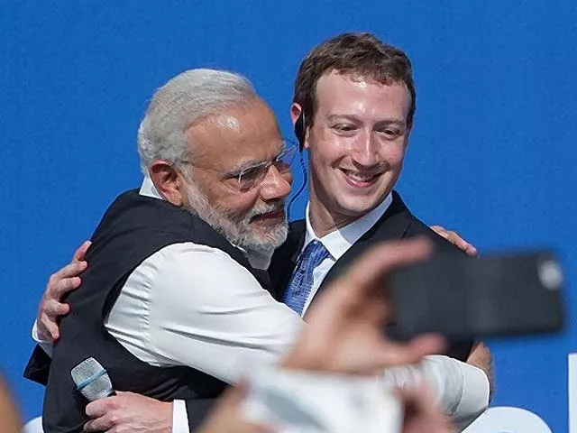 narendra modi and mark zuckerberg hug after a meeting photo afp narendra modi and mark zuckerberg hug after a meeting photo afp
