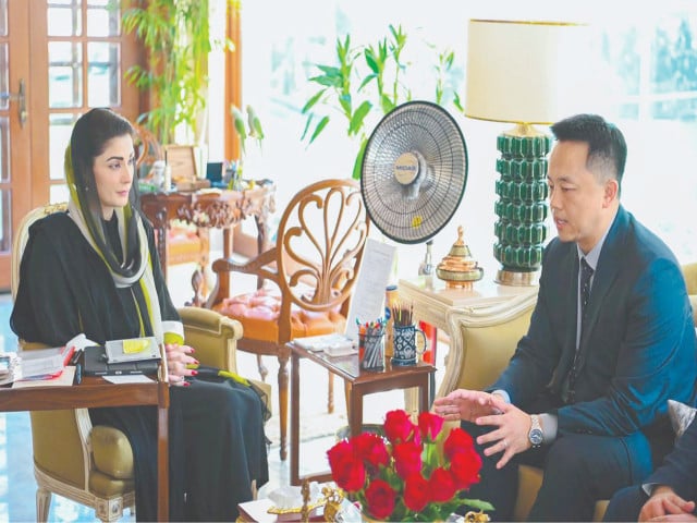 punjab chief minister maryam nawaz and ai force tech ceo dr han wei discuss issues of mutual interest photo express