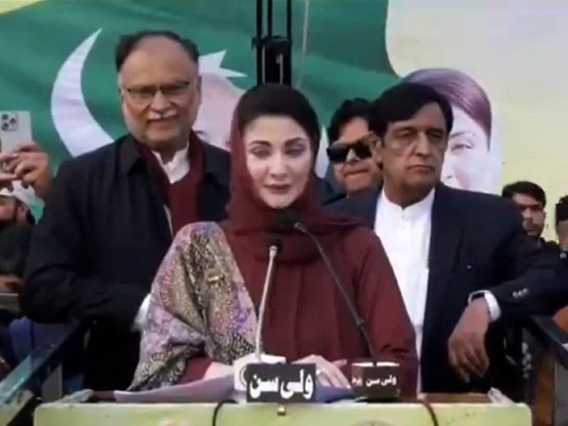 pml n senior vice president maryam nawaz sharif addressing a rally in narowal on january 31 2024 screengrab