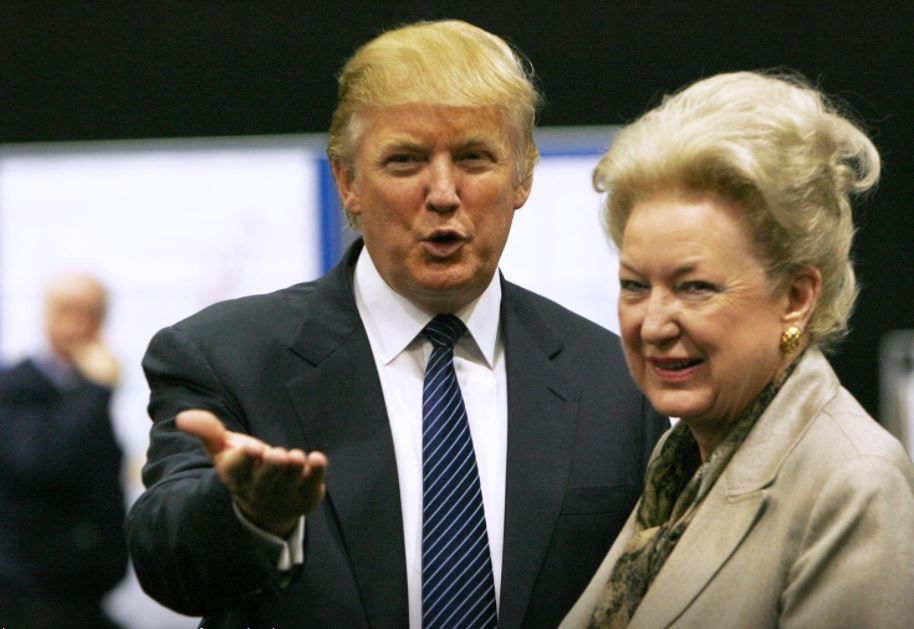 file photo donald trump l gestures as he stands next to his sister maryanne trump barry during a break in proceedings of the aberdeenshire council inquiry into his plans for a golf resort aberdeen northeast scotland june 10 2008 reuters