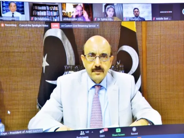 president ajk sardar masood khan addressing webinar titled kashmir palestine the destruction of indigenous cultural heritage organised by centre for middle east africa cmea institute of strategic studies islamabad in collaboration with the middle east monitor memo photo twitter masood khan president ajk sardar masood khan addressing webinar titled kashmir palestine the destruction of indigenous cultural heritage organised by centre for middle east africa cmea institute of strategic studies islamabad in collaboration with the middle east monitor memo photo twitter masood khan