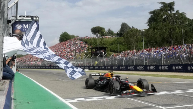 verstappen claims dramatic victory at imola verstappen claims dramatic victory at imola