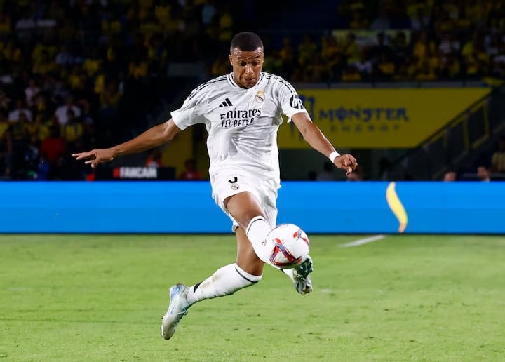 real madrid s kylian mbappe in action estadio gran canaria las palmas spain   august 29 2024 photo reuters