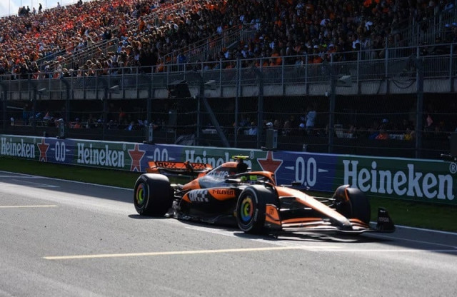 mclaren s lando norris crosses the line to win the dutch grand prix circuit zandvoort zandvoort netherlands august 25 2024 photo reuters mclaren s lando norris crosses the line to win the dutch grand prix circuit zandvoort zandvoort netherlands august 25 2024 photo reuters