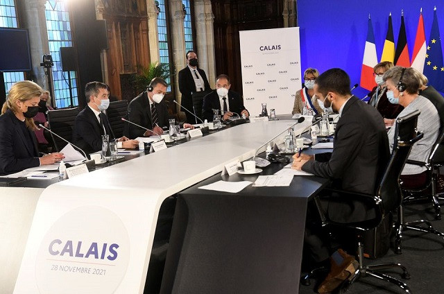french interior minister gerald darmanin speaks during a meeting with ministers in response to cross channel migration in calais france november 28 2021 photo reuters