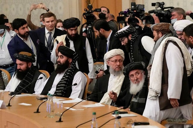 head of the taliban delegation abdul salam hanafi and other members of the delegation take part in international talks on afghanistan in moscow russia october 20 2021 photo reuters head of the taliban delegation abdul salam hanafi and other members of the delegation take part in international talks on afghanistan in moscow russia october 20 2021 photo reuters