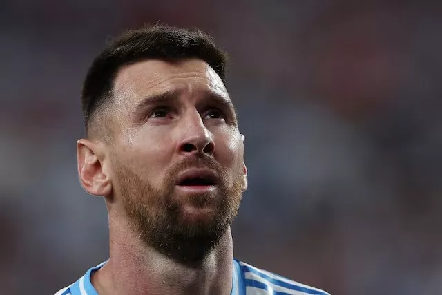 argentina s lionel messi reacts metlife stadium east rutherford new jersey united states june 25 2024 photo reuters argentina s lionel messi reacts metlife stadium east rutherford new jersey united states june 25 2024 photo reuters