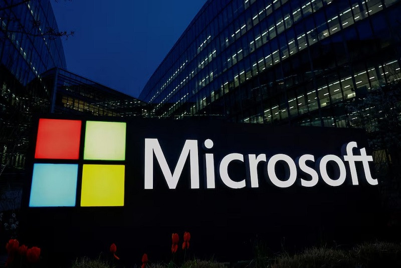 a view shows a microsoft logo at microsoft offices in issy les moulineaux near paris france march 25 2024 photo reuters