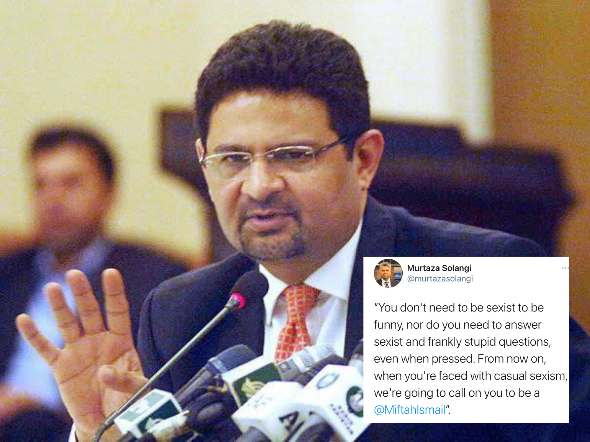 twitter lauds miftah ismail over response to sexist question