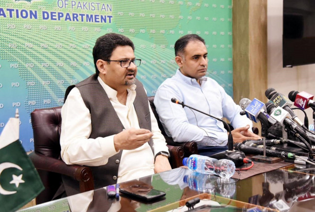 finance minister miftah ismail and coordinator to the pm on economy energy bilal azhar kayani address media in islamabad on july 31 2022 photo pid finance minister miftah ismail and coordinator to the pm on economy energy bilal azhar kayani address media in islamabad on july 31 2022 photo pid