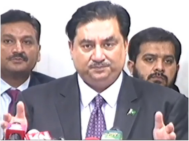 federal minister for energy khurram dastgir khan addressing a news conference in lahore on june 12 2023 photo screengrab