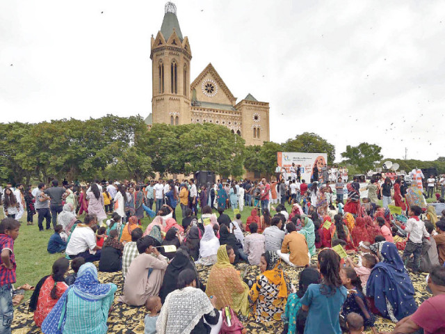people attend the minorities rights march at frere hall on sunday august 11 is celebrated as national minorities day in the country photo inp people attend the minorities rights march at frere hall on sunday august 11 is celebrated as national minorities day in the country photo inp