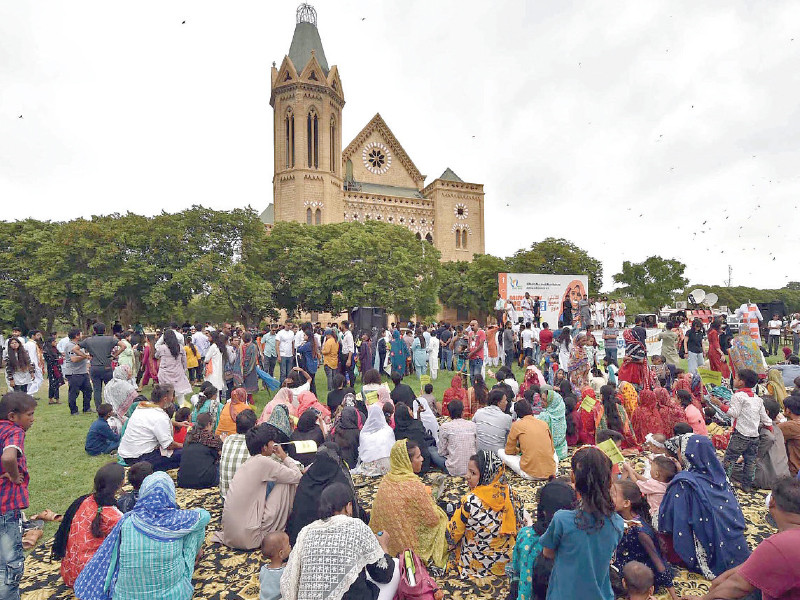 people attend the minorities rights march at frere hall on sunday august 11 is celebrated as national minorities day in the country photo inp