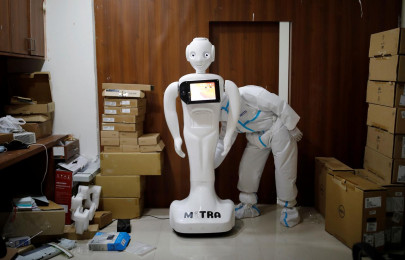 mitra the robot helps covid patients in india speak to loved ones
