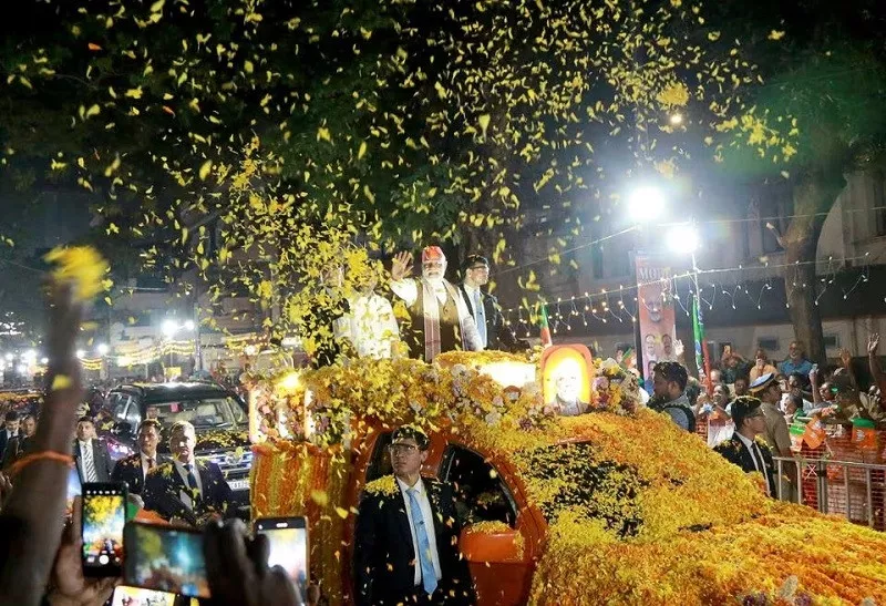 india s pm narendra modi waves to his supporters during his roadshow in kochi india january 16 2024 photo reuters india s pm narendra modi waves to his supporters during his roadshow in kochi india january 16 2024 photo reuters