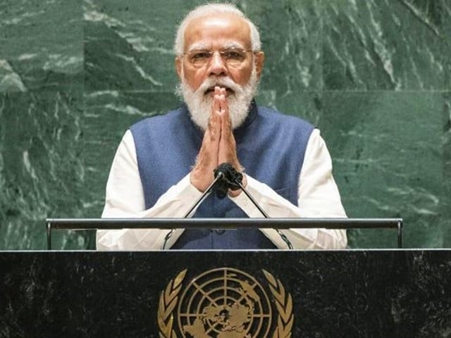 indian prime minister narendra modi speaks at the un general assembly photo afp