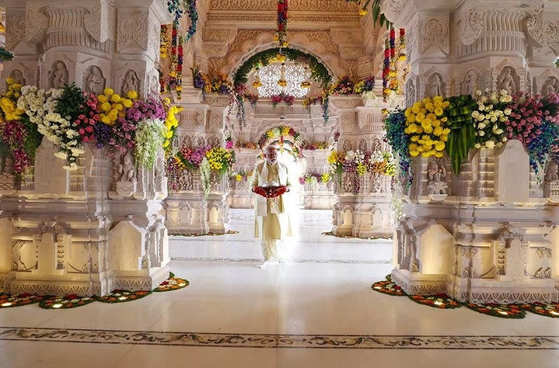 india s prime minister narendra modi attends the opening of the grand temple of the hindu god lord ram in ayodhya india january 22 2024 photo reuters