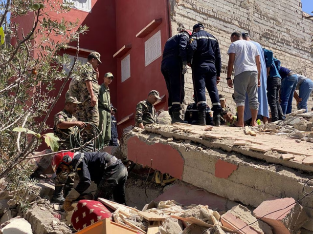 rescuers carry a search operation following a powerful earthquake in amizmiz in morocco september 9 2023 photo reuters