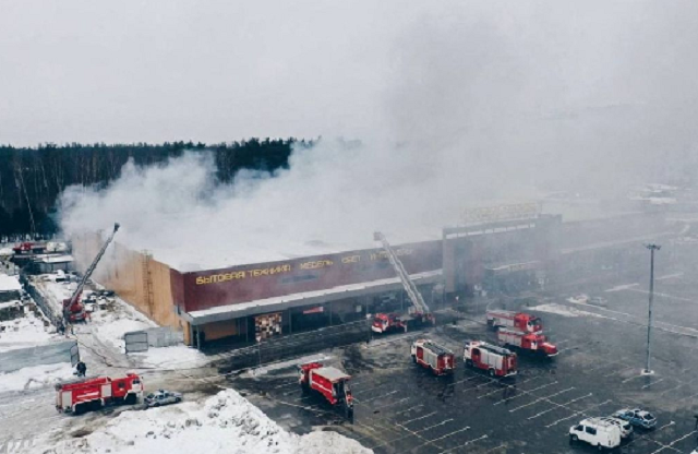 firefighters work to extinguish a fire at a construction supplies hypermarket in the town of balashikha outside moscow russia december 12 2022 photo reuters