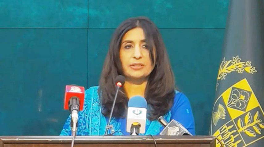 fo spokesperson mumtaz baloch addresses weekly media briefing in islamabad photo radio pakistan