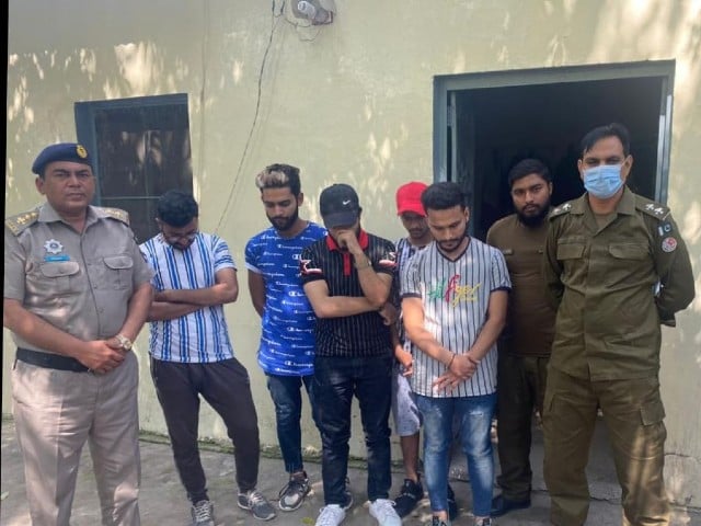 after a call for help by the affected woman the motorway police reached the spot and arrested the suspects and registered a case against them photo express