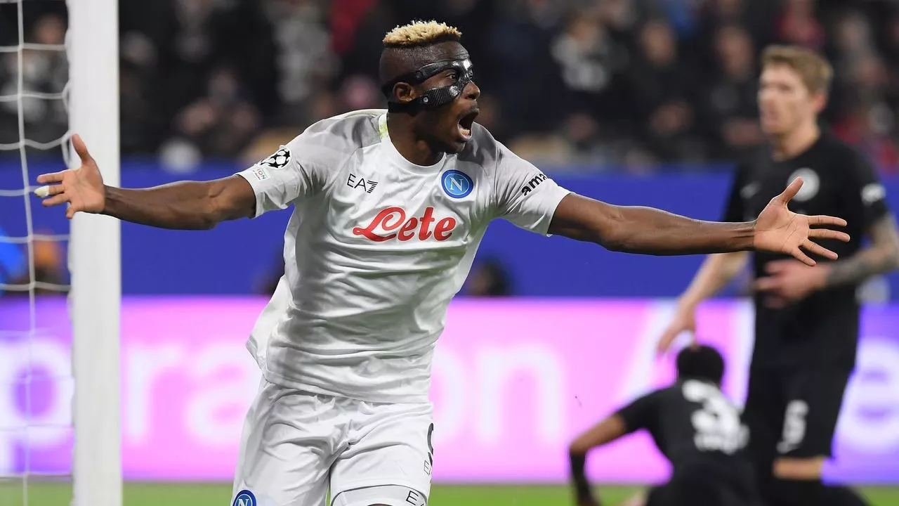 osimhen sends napoli to win over frankfurt osimhen sends napoli to win over frankfurt
