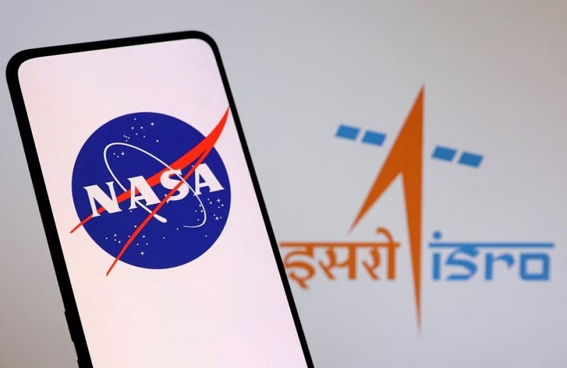 nasa and indian space research organisation logos are seen in this illustration taken may 1 2023 photo reuters