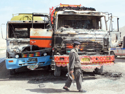 four nato tankers torched in mastung