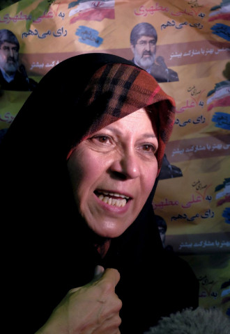 faezeh rafsanjani daughter of former iranian president akbar hashemi rafsanjani speaks to a journalist as she attends a reformist campaign for upcoming parliamentary election in tehran february 18 2016 photo reuters raheb homavandi tima faezeh rafsanjani daughter of former iranian president akbar hashemi rafsanjani speaks to a journalist as she attends a reformist campaign for upcoming parliamentary election in tehran february 18 2016 photo reuters raheb homavandi tima