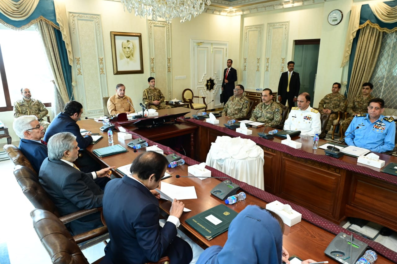 prime minister shehbaz sharif is chairing the high powered nsc meeting in islamabad on may 16 2023 photo pid