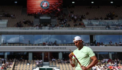 one last time spain s rafael nadal reacts as he takes part in a practice session during the french open tennis tournament on court philippe chatrier at the roland garros complex in paris photo afp