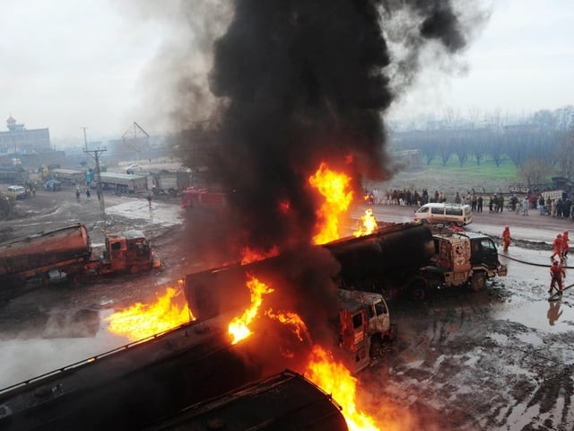 two nato tankers torched in balochistan two nato tankers torched in balochistan
