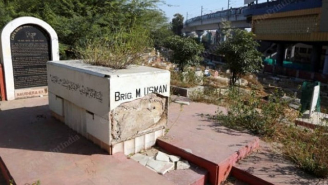 the damaged grave of india pakistan s 1947 48 war hero brigadier mohammad usman photo the print the damaged grave of india pakistan s 1947 48 war hero brigadier mohammad usman photo the print