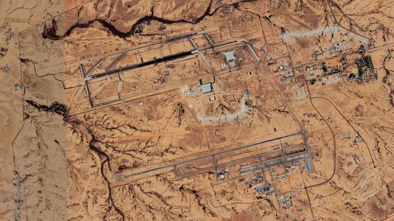 nevatim airbase located in the southern west bank and west of the dead sea photo google maps
