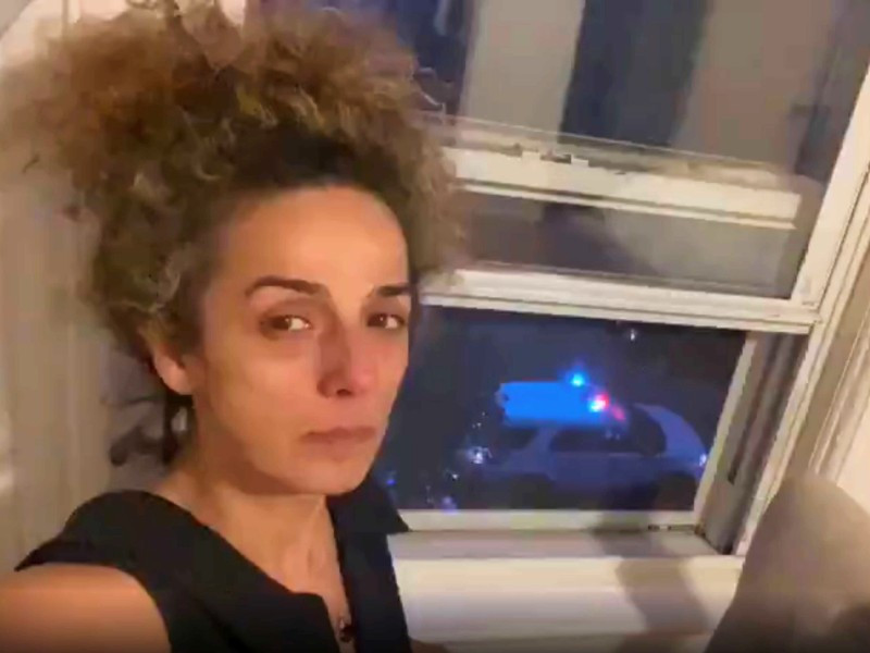 iranian american journalist alinejad masih shows an fbi car guarding outside her apartment in this still image from an undated social media video posted on july 14 2021 photo reuters file