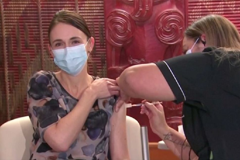 new zealand s prime minister jacinda ardern receives her first dose of the pfizer covid 19 vaccine at a vaccination centre in auckland new zealand june 18 2021 photo reuters
