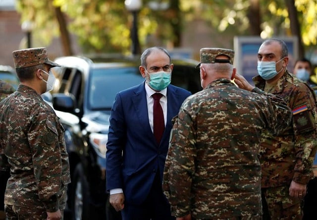 armenian prime minister nikol pashinyan visits the central clinical military hospital of the armenian defense ministry where servicemen wounded during the military conflict over the breakaway region of nagorno karabakh are treated in yerevan armenia october 23 2020 photo reuters armenian prime minister nikol pashinyan visits the central clinical military hospital of the armenian defense ministry where servicemen wounded during the military conflict over the breakaway region of nagorno karabakh are treated in yerevan armenia october 23 2020 photo reuters
