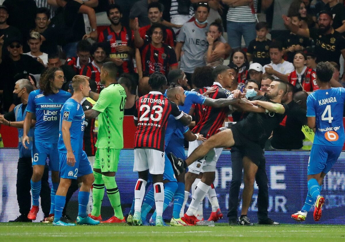 Nice v Marseille match abandoned after crowd trouble