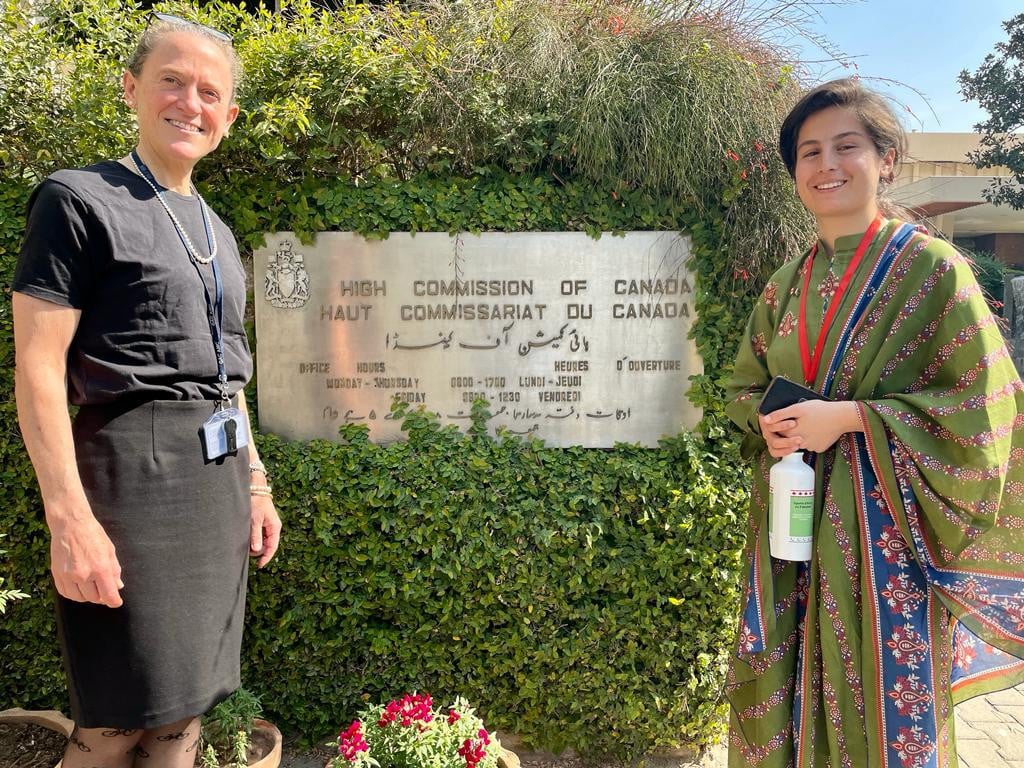 ambassador for a day nida khan pictured here with the high commissioner of canada to pakistan her excellency leslie scanlon handout photo