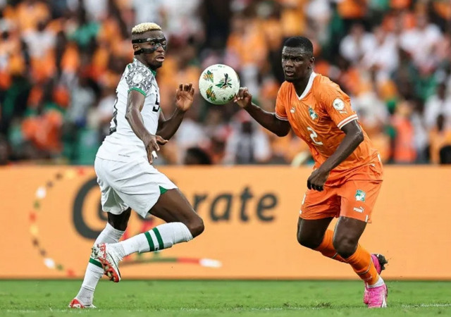 victor osimhen l in action for nigeria against hosts ivory coast during the group stage photo afp victor osimhen l in action for nigeria against hosts ivory coast during the group stage photo afp